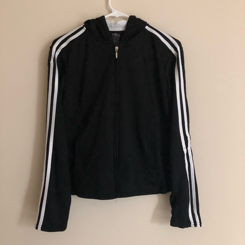 Athletic Works Track Jacket With Hood & Stripes